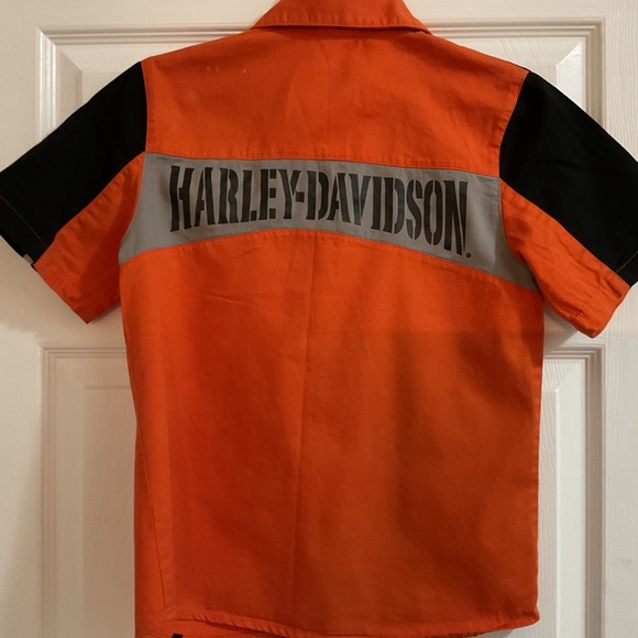 Youth Harley Davidson Short Sleeve Button-up Shirt, Size 12/14 - Picture 6 of 8